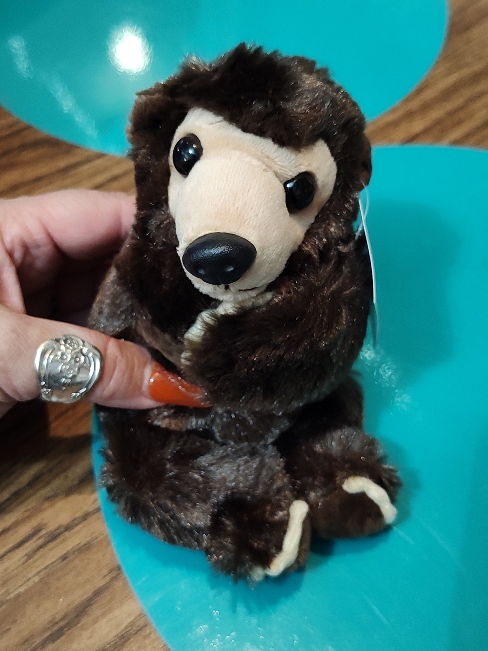 Plush Hedgehog Stuffed Animal - Chocolate Brown Cuddly Toy